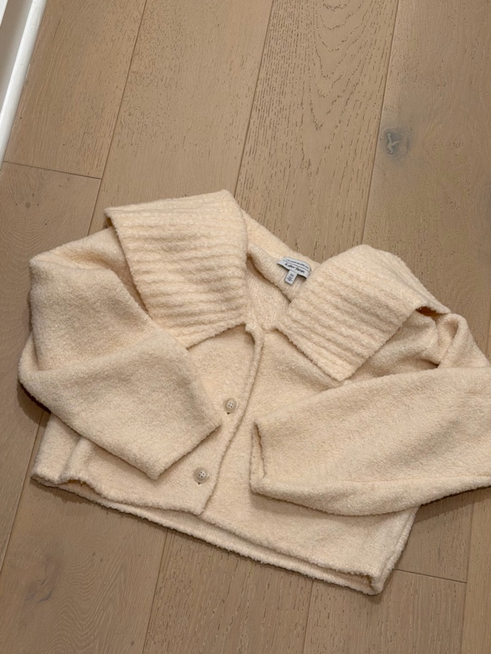 & Other Stories Cream Bouclé Knit Cardigan